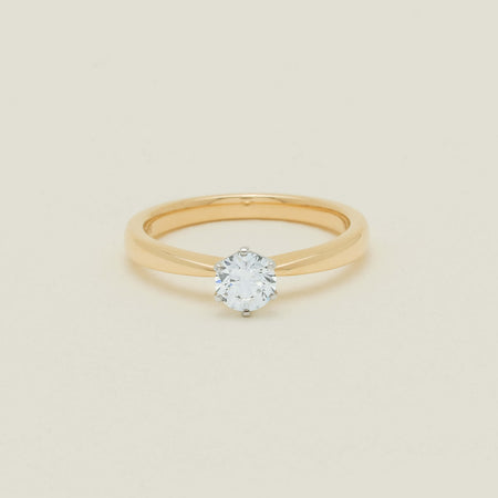 18ct Yellow Gold .50ct D VS2 Diamond Nova Ring