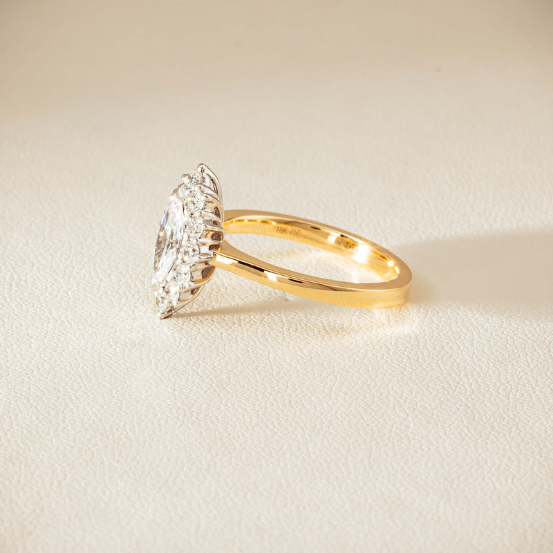 18ct Yellow Gold .57ct Marquise-Cut Diamond Belle Ring