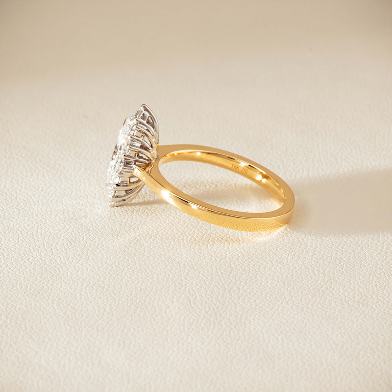 18ct Yellow Gold .57ct Marquise-Cut Diamond Belle Ring