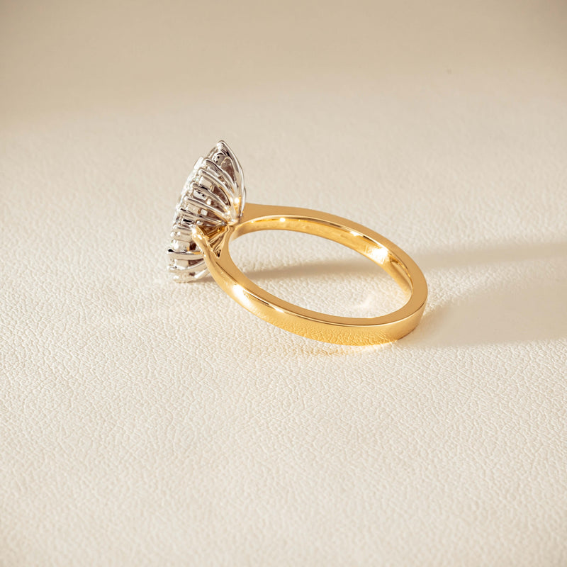 18ct Yellow Gold .57ct Marquise-Cut Diamond Belle Ring