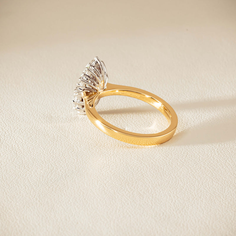 18ct Yellow Gold .57ct Marquise-Cut Diamond Belle Ring