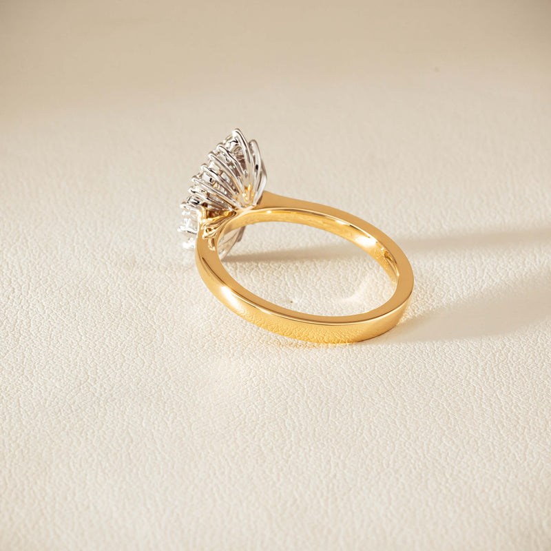 18ct Yellow Gold .57ct Marquise-Cut Diamond Belle Ring