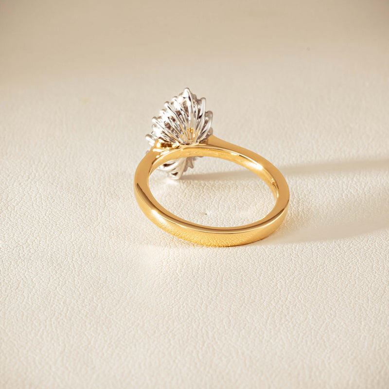 18ct Yellow Gold .57ct Marquise-Cut Diamond Belle Ring