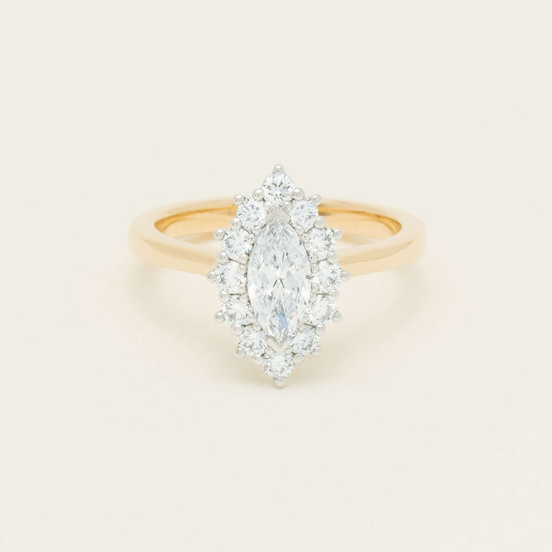 18ct Yellow Gold .57ct Marquise-Cut Diamond Belle Ring