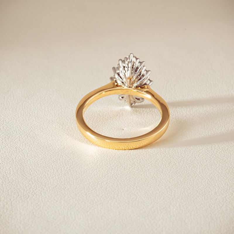 18ct Yellow Gold .57ct Marquise-Cut Diamond Belle Ring