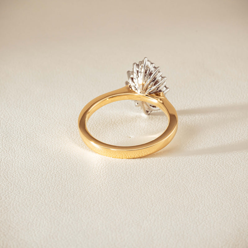 18ct Yellow Gold .57ct Marquise-Cut Diamond Belle Ring
