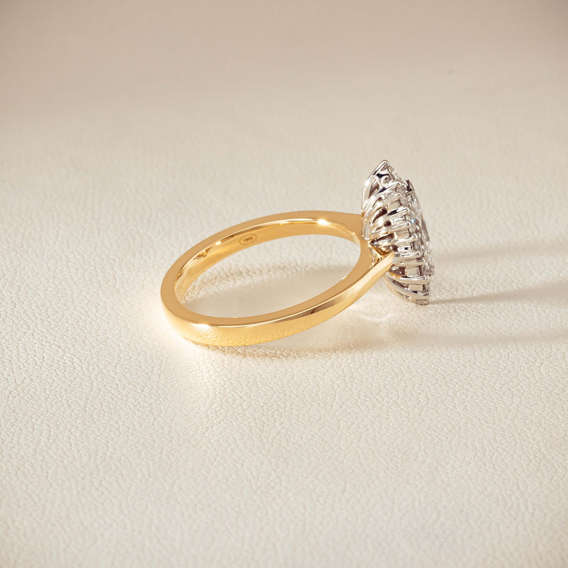 18ct Yellow Gold .57ct Marquise-Cut Diamond Belle Ring