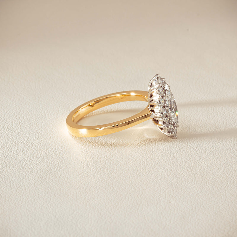 18ct Yellow Gold .57ct Marquise-Cut Diamond Belle Ring