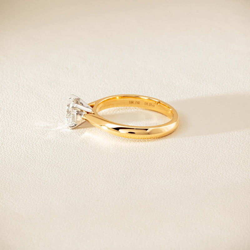 18ct Yellow Gold 1.01ct Diamond Venetian Ring - Ring - Walker & Hall