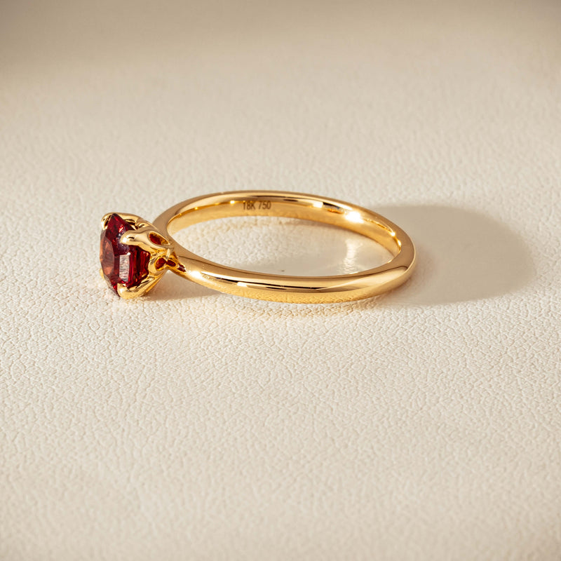 18ct Yellow Gold Garnet Mini Octavia Ring - Ring - Walker & Hall