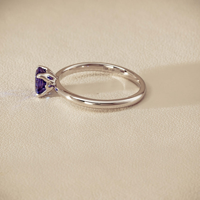 18ct White Gold Tanzanite Mini Octavia Ring - Ring - Walker & Hall