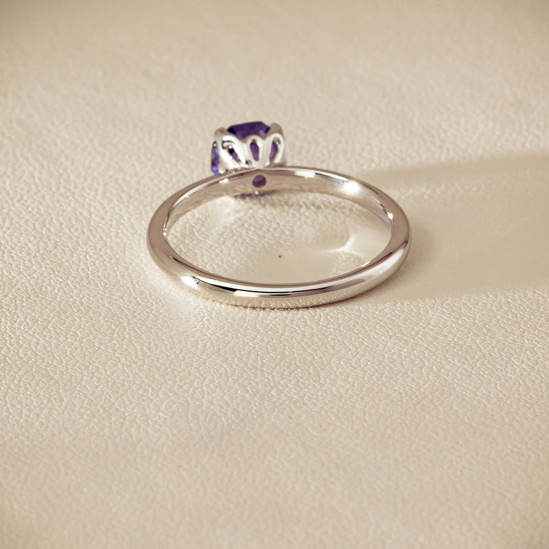 18ct White Gold Tanzanite Mini Octavia Ring - Ring - Walker & Hall