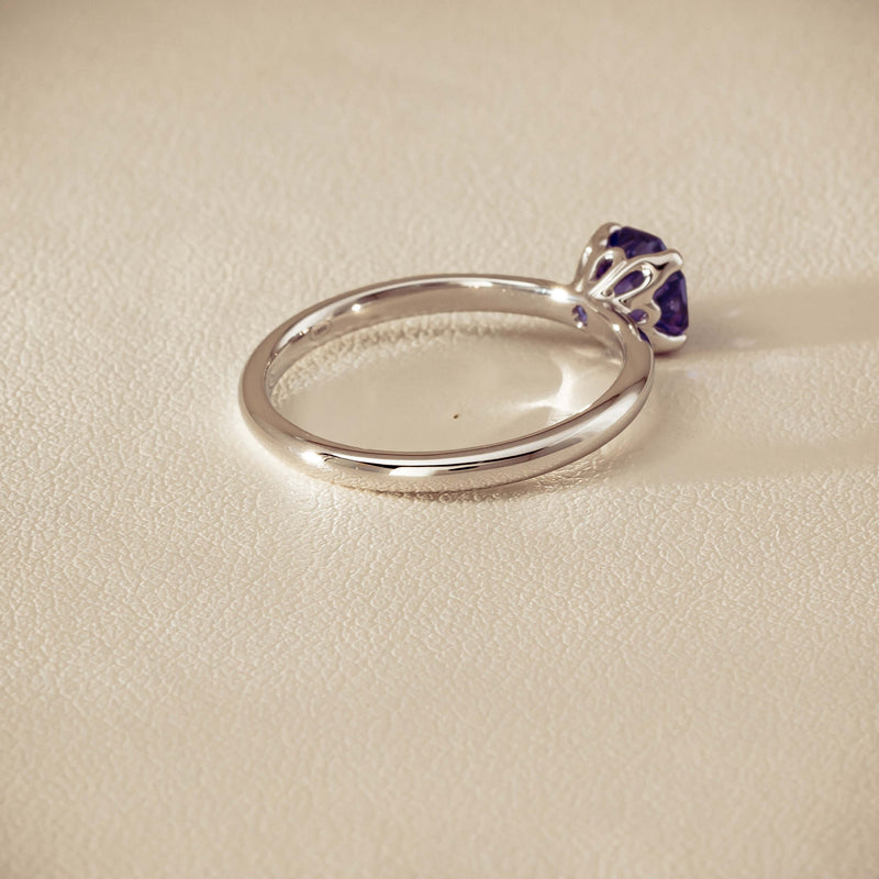 18ct White Gold Tanzanite Mini Octavia Ring - Ring - Walker & Hall