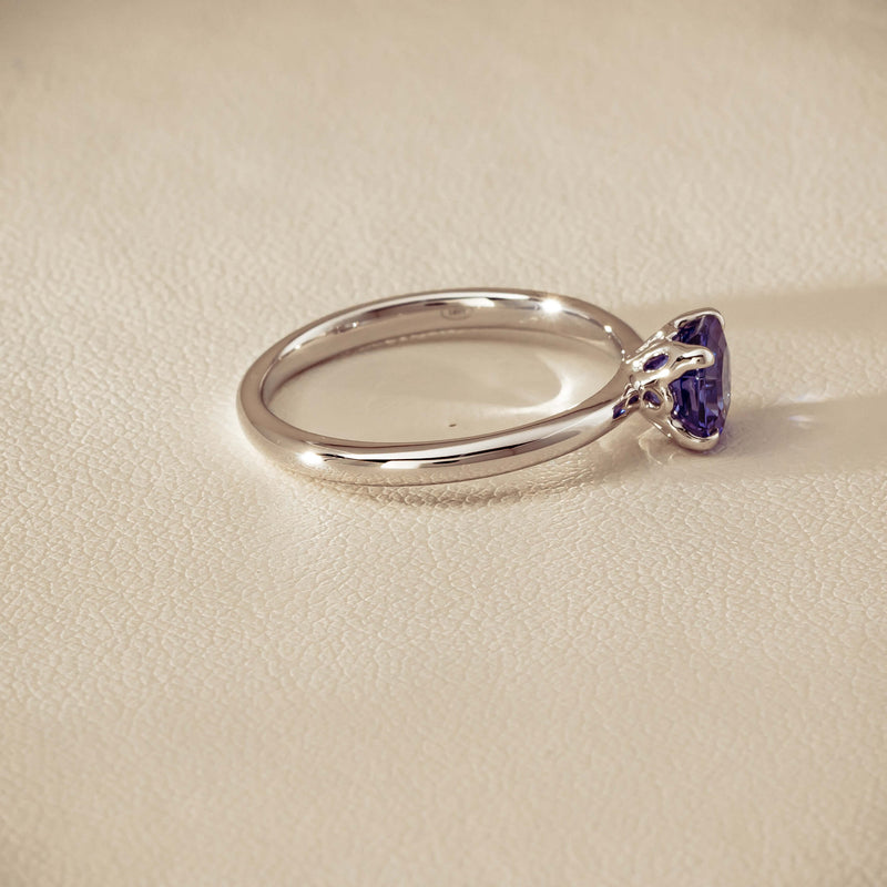 18ct White Gold Tanzanite Mini Octavia Ring - Ring - Walker & Hall