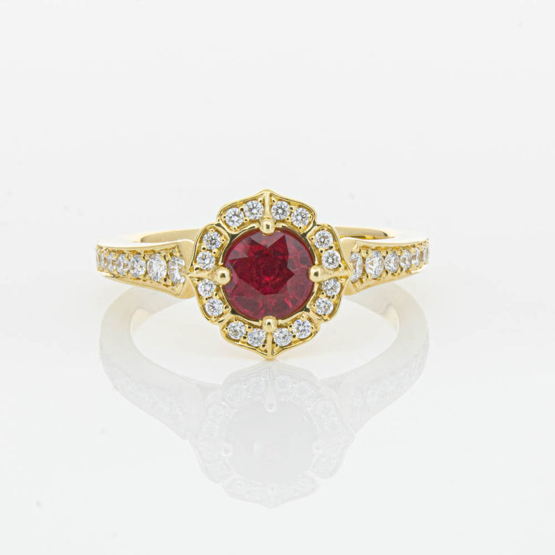 18ct Yellow Gold 1.04ct Ruby & Diamond Ring-Ring-Walker & Hall