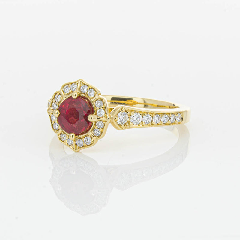 18ct Yellow Gold 1.04ct Ruby & Diamond Ring-Ring-Walker & Hall