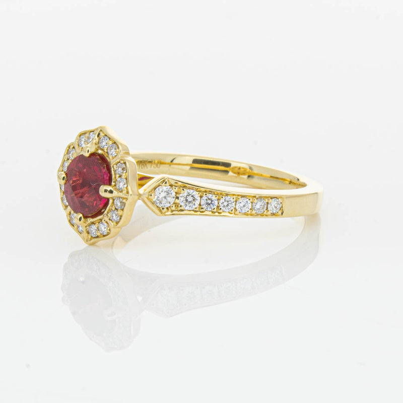 18ct Yellow Gold 1.04ct Ruby & Diamond Ring-Ring-Walker & Hall
