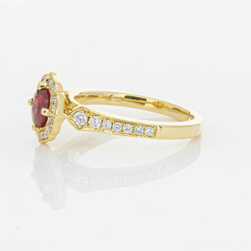 18ct Yellow Gold 1.04ct Ruby & Diamond Ring-Ring-Walker & Hall