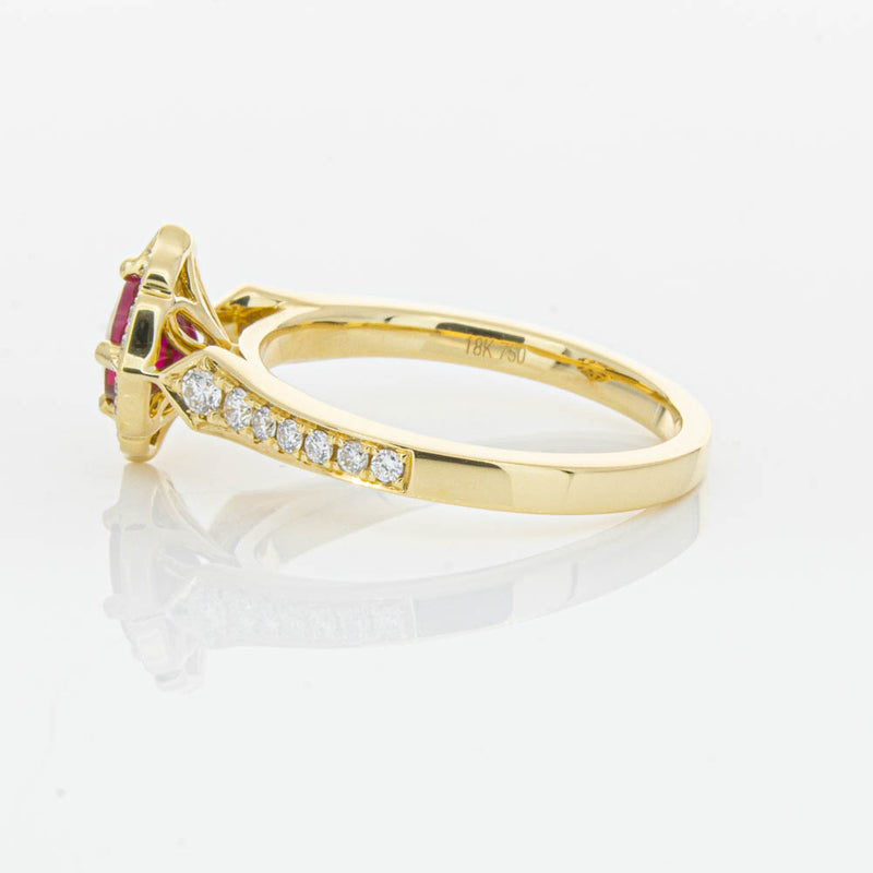 18ct Yellow Gold 1.04ct Ruby & Diamond Ring-Ring-Walker & Hall