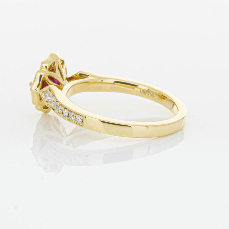18ct Yellow Gold 1.04ct Ruby & Diamond Ring-Ring-Walker & Hall