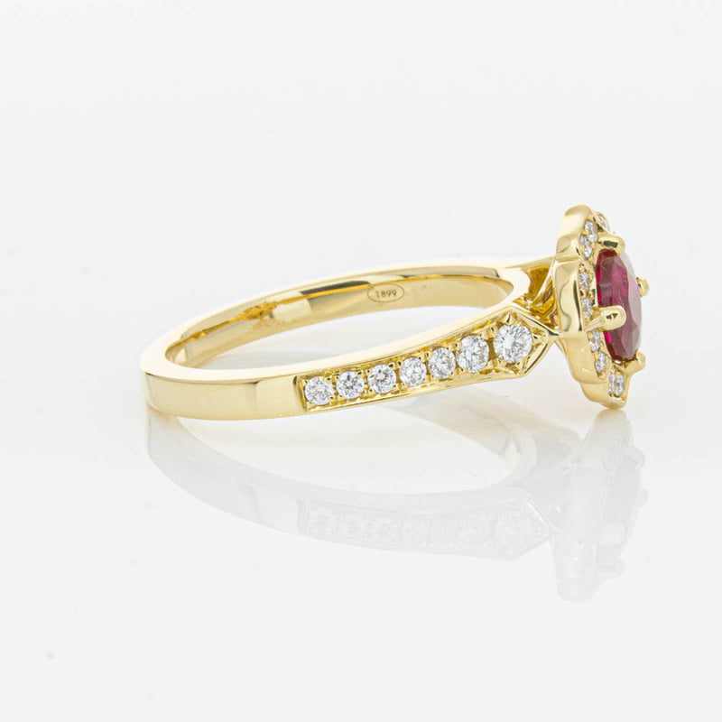 18ct Yellow Gold 1.04ct Ruby & Diamond Ring-Ring-Walker & Hall