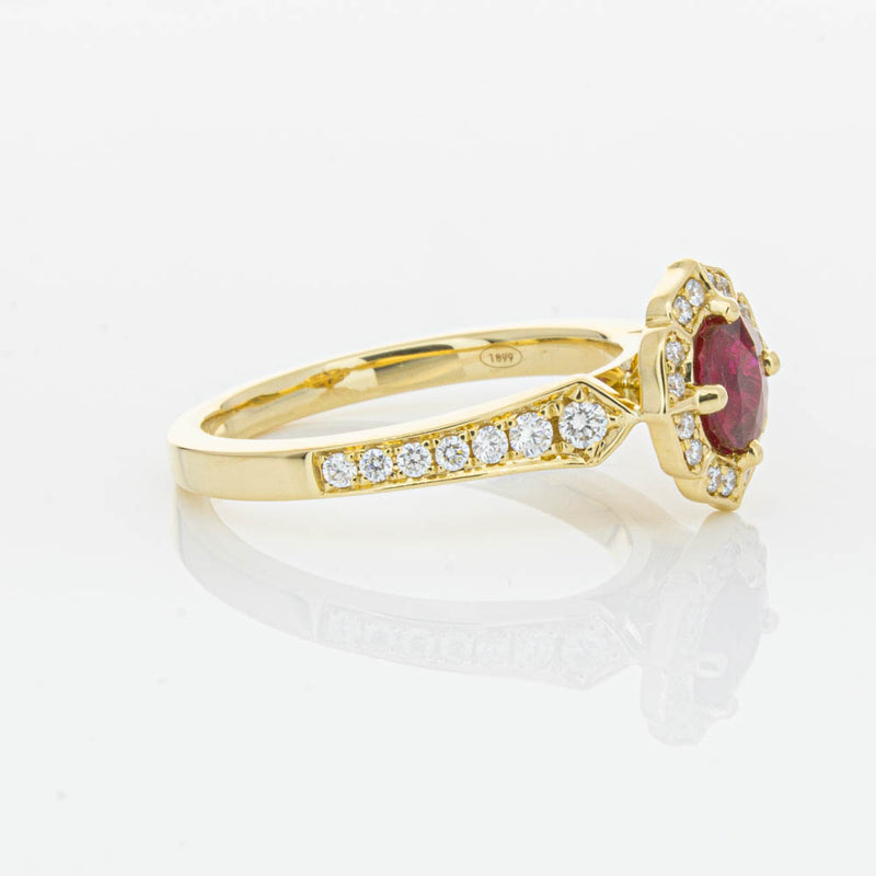 18ct Yellow Gold 1.04ct Ruby & Diamond Ring-Ring-Walker & Hall
