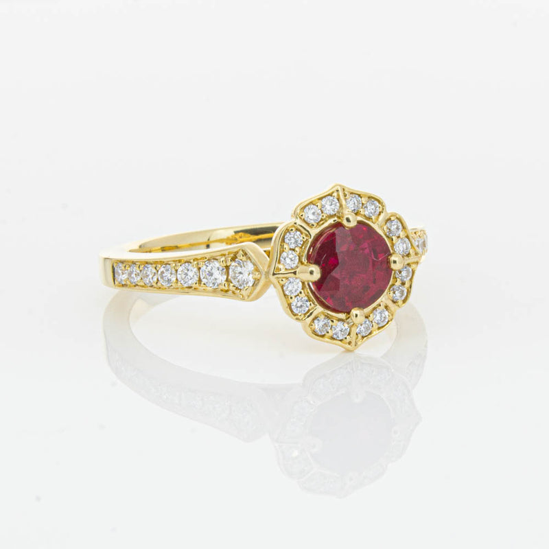 18ct Yellow Gold 1.04ct Ruby & Diamond Ring-Ring-Walker & Hall