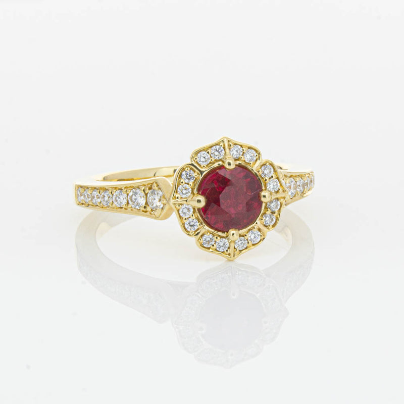18ct Yellow Gold 1.04ct Ruby & Diamond Ring-Ring-Walker & Hall