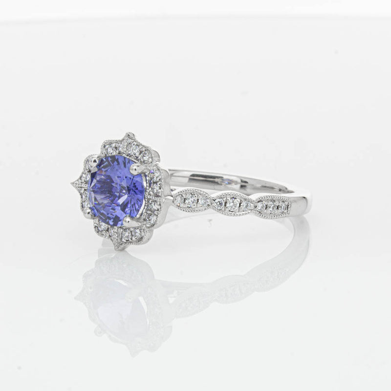 18ct White Gold 1.18ct Sapphire & Diamond Paramount Ring-Ring-Walker & Hall