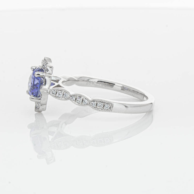 18ct White Gold 1.18ct Sapphire & Diamond Paramount Ring-Ring-Walker & Hall