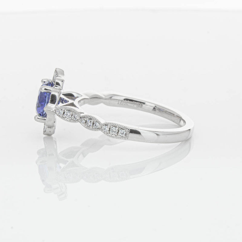 18ct White Gold 1.18ct Sapphire & Diamond Paramount Ring-Ring-Walker & Hall