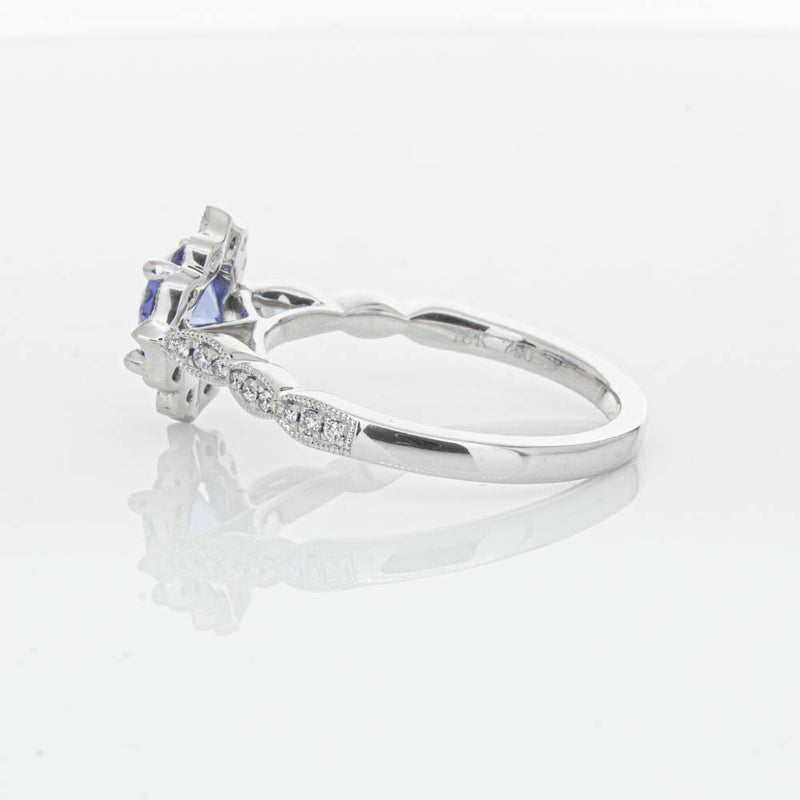 18ct White Gold 1.18ct Sapphire & Diamond Paramount Ring-Ring-Walker & Hall