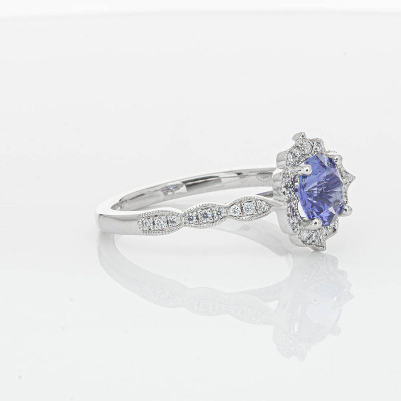 18ct White Gold 1.18ct Sapphire & Diamond Paramount Ring-Ring-Walker & Hall