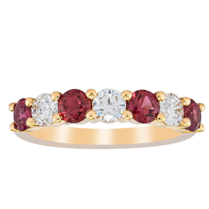 18ct Yellow Gold .80ct Ruby & Diamond Panorama Ring-Ring-Walker & Hall