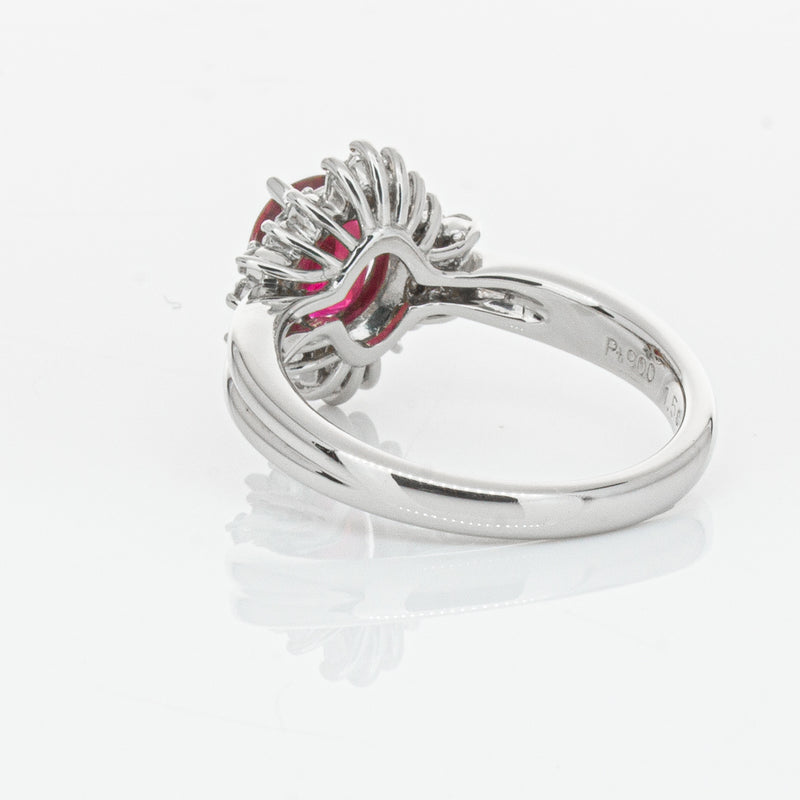 Deja Vu Platinum 1.56ct Ruby & Diamond Ring-Ring-Walker & Hall