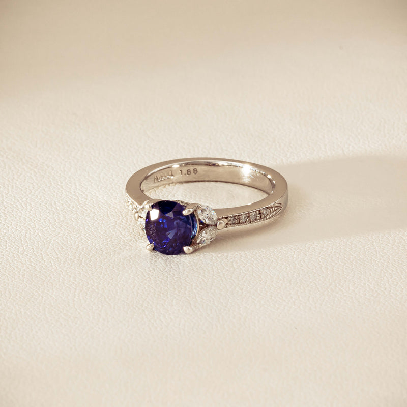 Deja Vu Platinum 1.88ct Sapphire & Diamond Ring - Ring - Walker & Hall