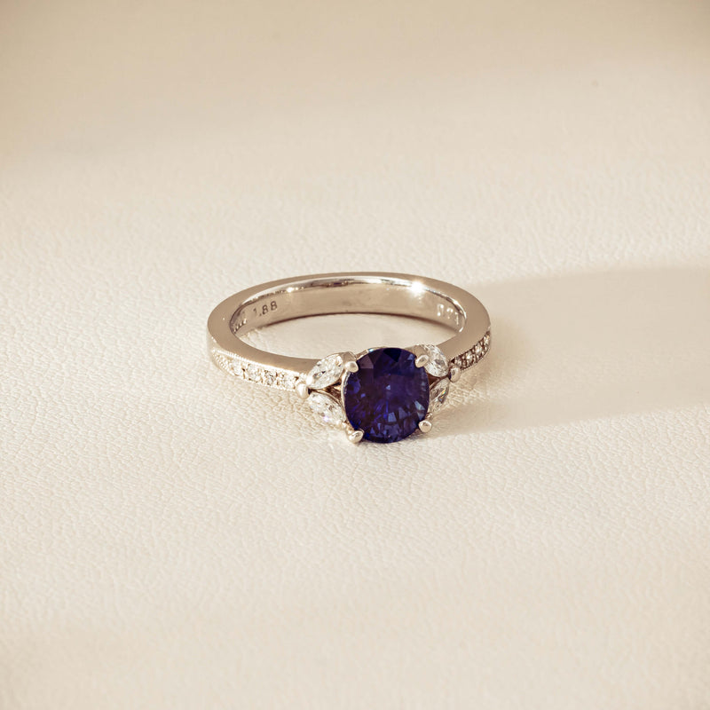Deja Vu Platinum 1.88ct Sapphire & Diamond Ring - Ring - Walker & Hall