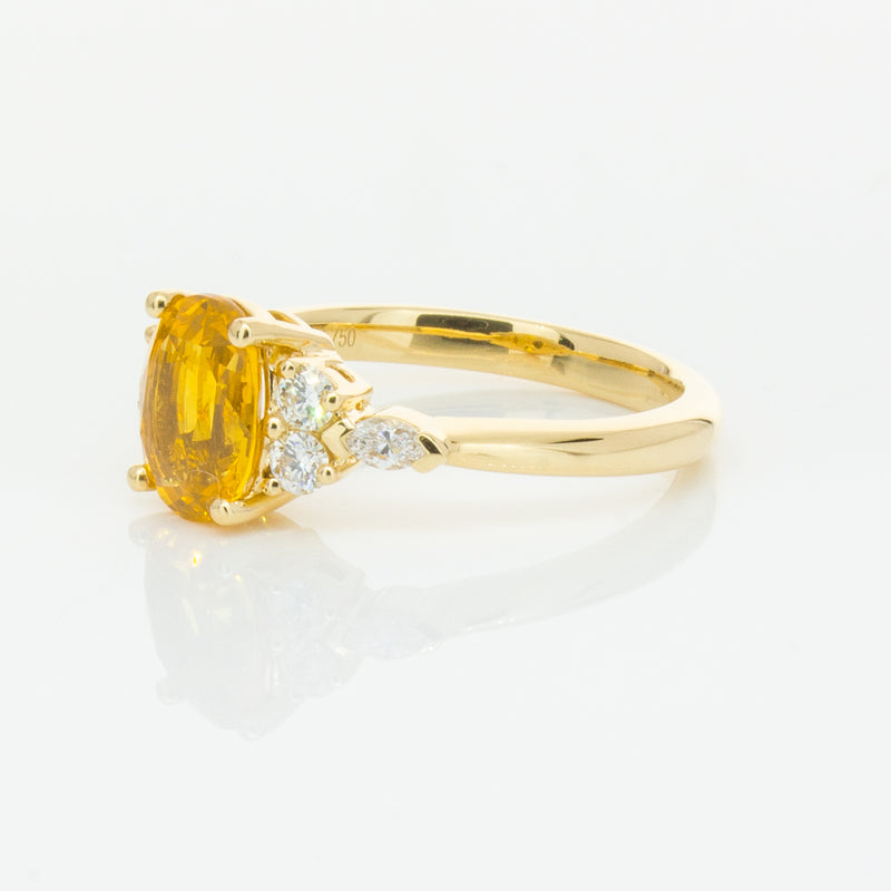 18ct Yellow Gold 2.03ct Golden Sapphire & Diamond Oriana Ring-Ring-Walker & Hall
