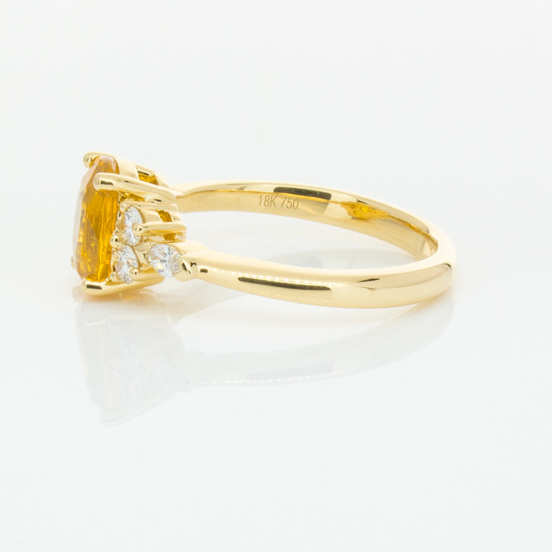 18ct Yellow Gold 2.03ct Golden Sapphire & Diamond Oriana Ring-Ring-Walker & Hall