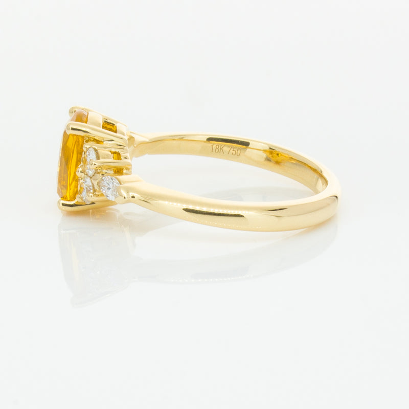 18ct Yellow Gold 2.03ct Golden Sapphire & Diamond Oriana Ring-Ring-Walker & Hall