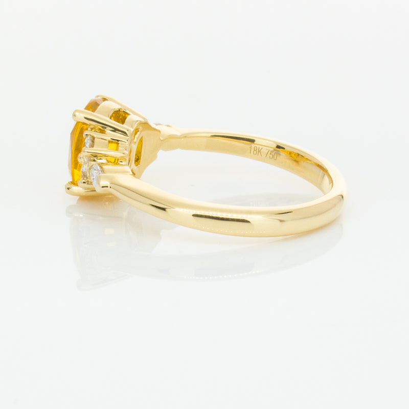 18ct Yellow Gold 2.03ct Golden Sapphire & Diamond Oriana Ring-Ring-Walker & Hall
