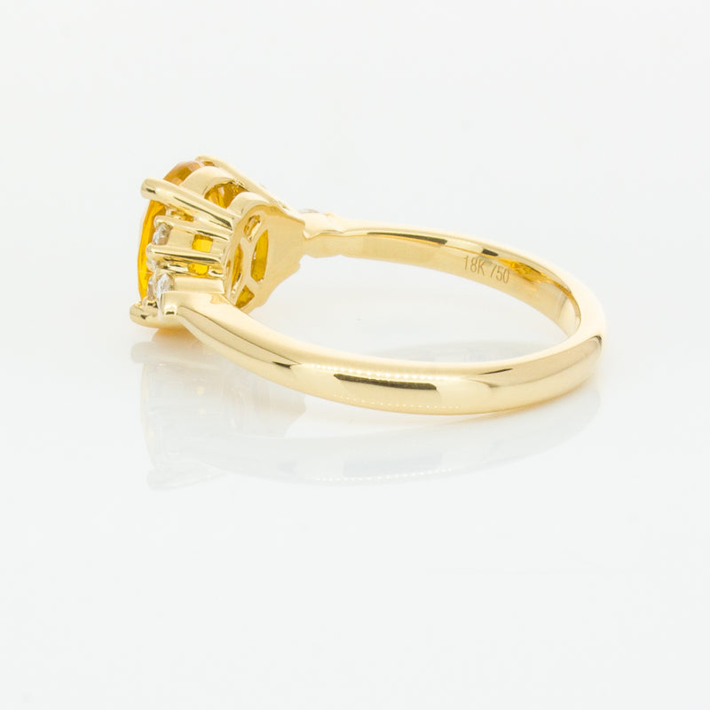 18ct Yellow Gold 2.03ct Golden Sapphire & Diamond Oriana Ring-Ring-Walker & Hall