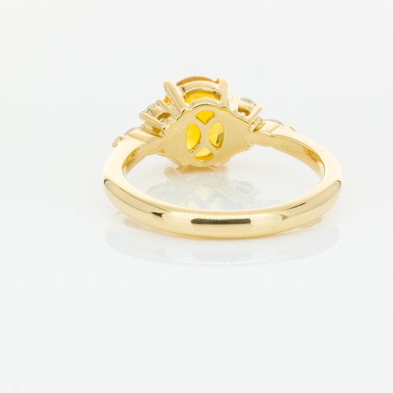 18ct Yellow Gold 2.03ct Golden Sapphire & Diamond Oriana Ring-Ring-Walker & Hall