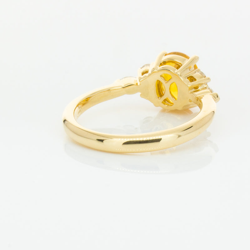 18ct Yellow Gold 2.03ct Golden Sapphire & Diamond Oriana Ring-Ring-Walker & Hall