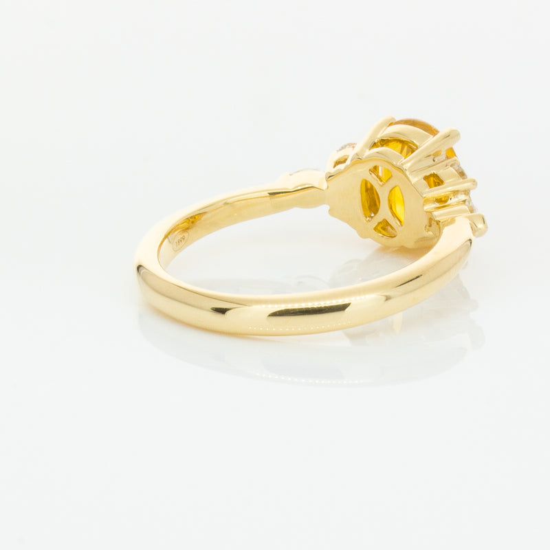 18ct Yellow Gold 2.03ct Golden Sapphire & Diamond Oriana Ring-Ring-Walker & Hall