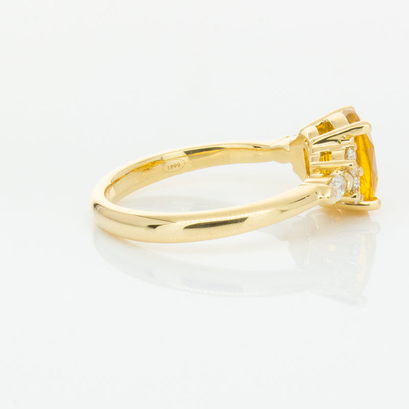 18ct Yellow Gold 2.03ct Golden Sapphire & Diamond Oriana Ring-Ring-Walker & Hall