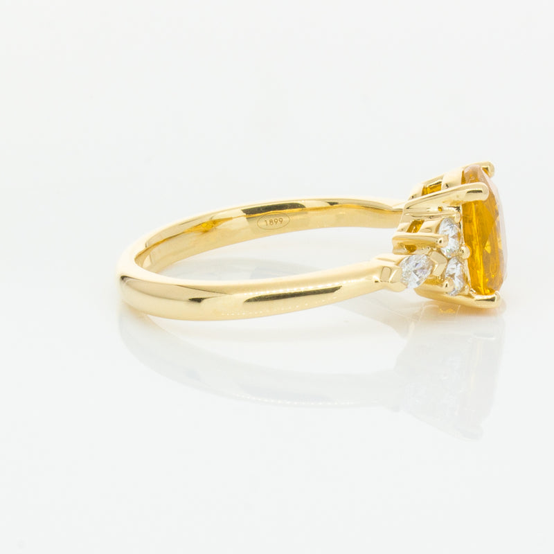 18ct Yellow Gold 2.03ct Golden Sapphire & Diamond Oriana Ring-Ring-Walker & Hall