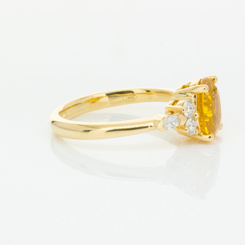 18ct Yellow Gold 2.03ct Golden Sapphire & Diamond Oriana Ring-Ring-Walker & Hall