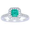 18ct White Gold .70ct Emerald & Diamond Mandalay Ring-Ring-Walker & Hall