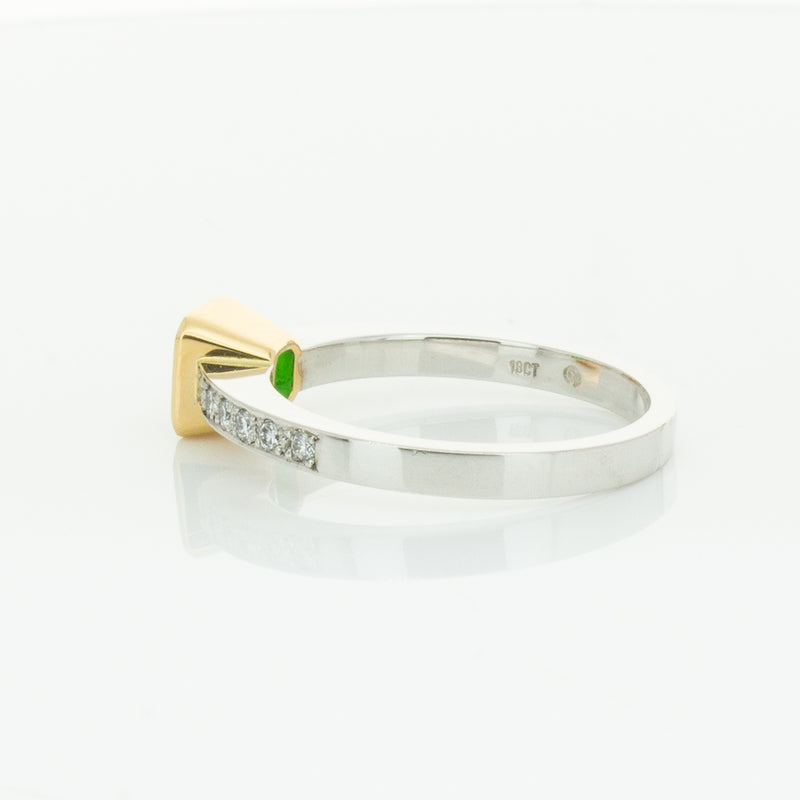 Deja Vu 18ct White Gold .70ct Emerald & Diamond Ring-Ring-Walker & Hall